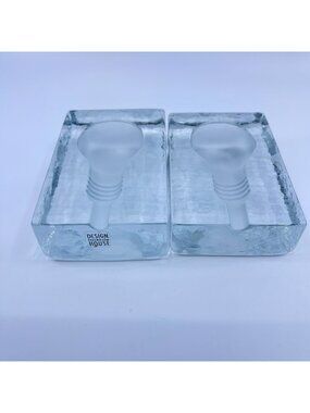 harri koskinen design house stockholm glass blocks pair modern decor objects